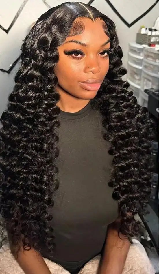 30 Inch Loose Deep Wave Frontal Wig Human Hair 13x4 Curly Lace Front Wig Transparent HD Lace Water Wigs 180 Density Brazilian WeWave Wig Store 1103417051