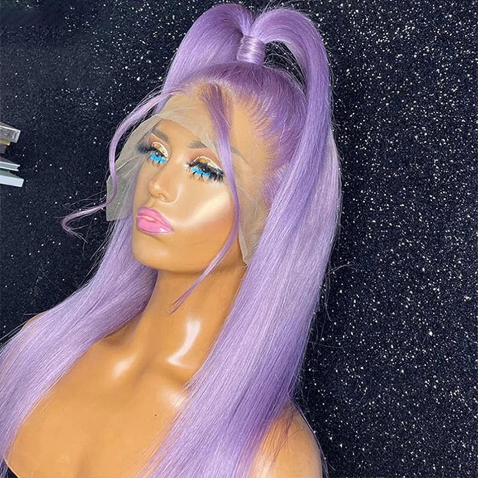 Straight Purple HD Lace Front Human Hair Wigs For Women Pre Plucked Brazilian Colored 13x4 Lace Frontal Wig Glueless Wigs Sale Aliwig Official Store 5054205