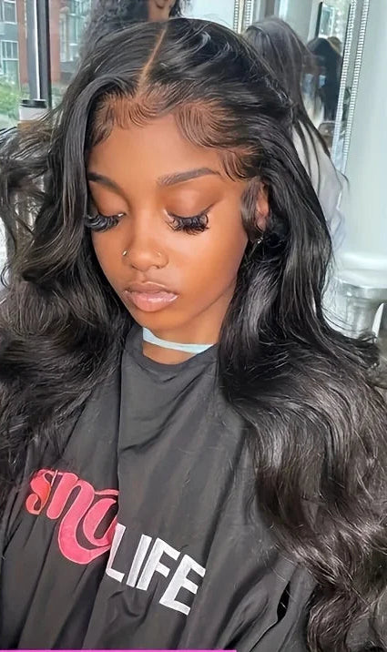 Natural Black 180 Density 13x6 Body Wave Brazilian Virgin Hair HD Transparent Lace wig Frontal Wig Pre plucked Wig For Women Wig Queen US Store Store ID 1103587128