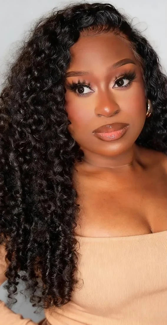 Burmese Curly Wig For Black Women Water Wave 13x6 HD Lace Front Wigs Human Hair 250% Density Pre Plucked Natural Black 30inch Smilegirl Wig Store Store ID 1104099417