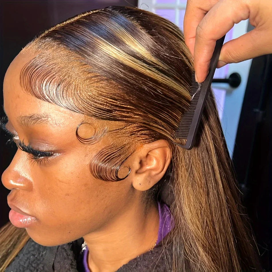 Lafino P4/27 Honey Blonde 13X6 HD Lace Frontal Wig Straight Lace Front Wigs Highlight Wig 13X4 Lace Wig Human Hair Pre Plucked Lafino Wig US Store Store ID 1105207236