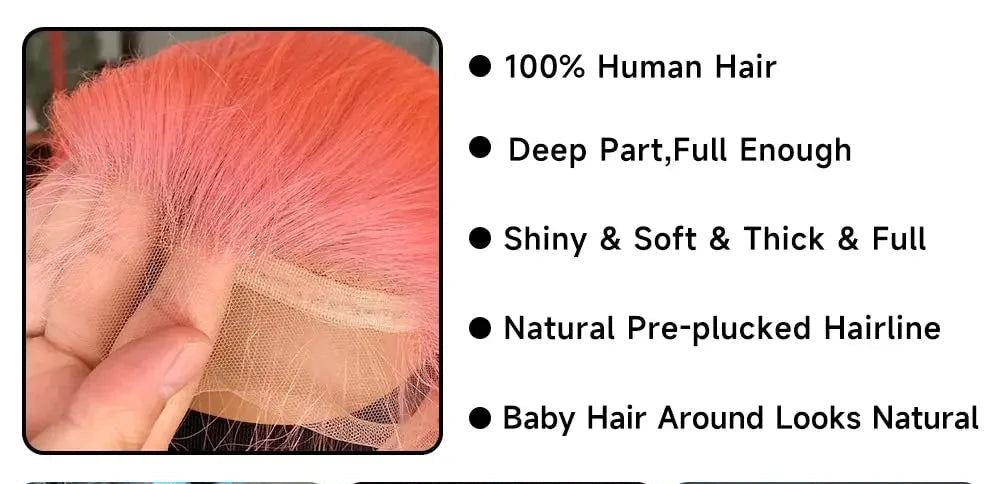 30 36 Inch 13x4 Pink Lace Front Wig Human Hair Body Wave 13x6 Hd Lace Frontal Wigs for Women Light Pink Colored Wigs Pre Plucked Neddie US Store Store no.: 1103587007