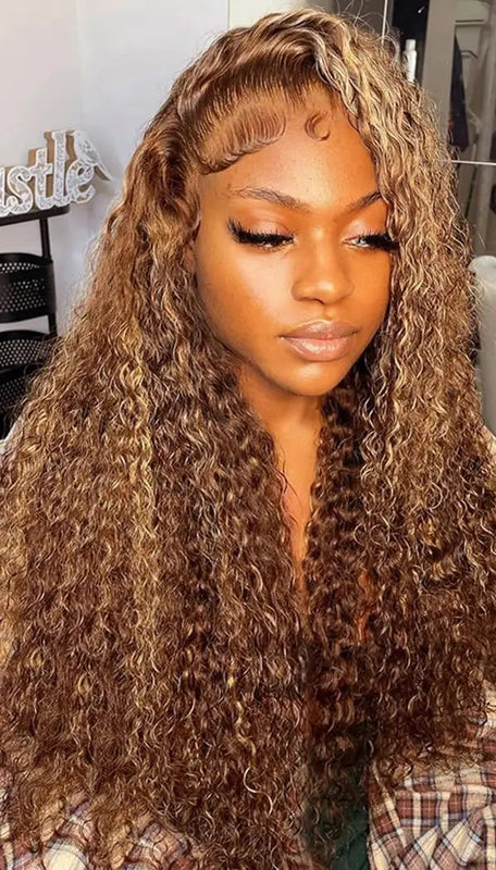 Lafino Wig 250% Density 27 Honey Blonde Wig Human Hair 13x6 Curly Wigs Deep Wave Lace Front Wig 13x4 Lace Front Human Hair Wig Lafino Wig US Store ID 1105207236