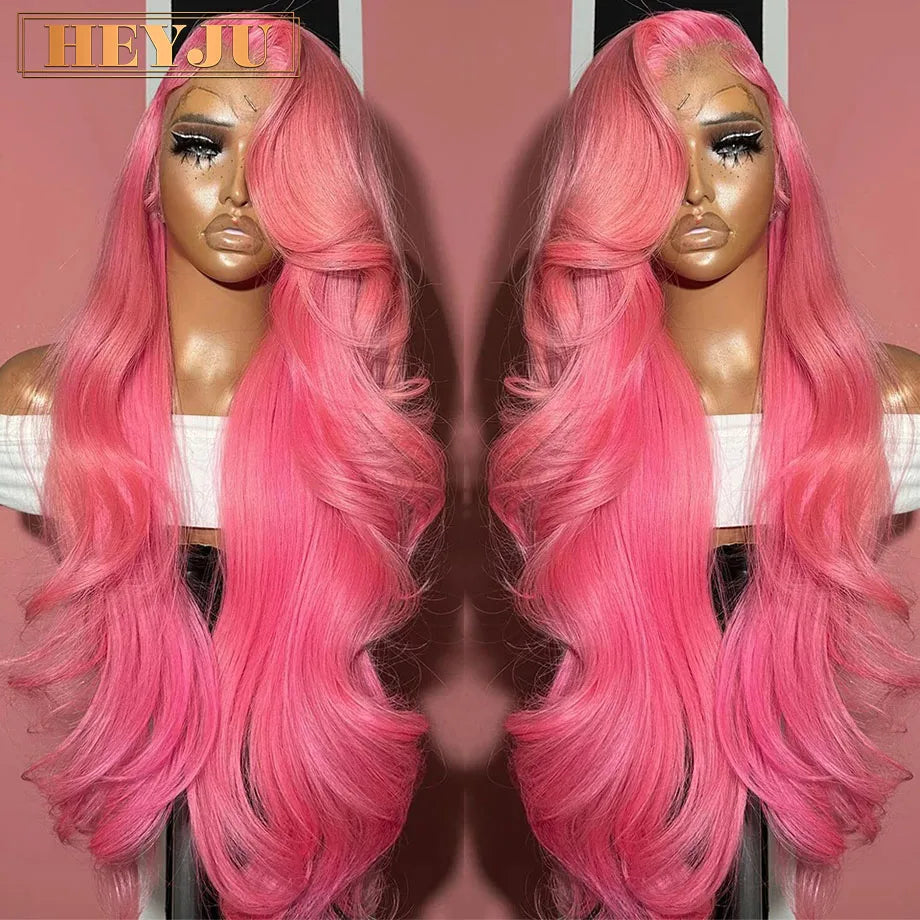 Body Wave Pink Lace Front Wigs Human Hair 13x6 HD Lace Frontal Wig Brazilian Colored Human Hair Wigs 100% 13x4 Loose Wave Wigs HEYJU Hair US Store Store ID 1103597371