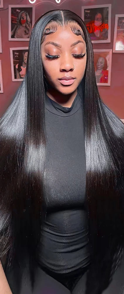 40 Inch Bone Straight Lace Front Wigs Human Hair HD Lace Wig 13x6 Human Hair Lace Front Wig For Women Glueless Wigs Human Hair Shine Spark Outlets Store 1103674936