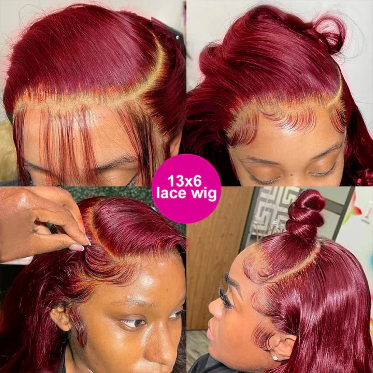 99J Burgundy 13x6 hd Lace Front Wig Human Hair Body Wave 13X4 Lace Front Wigs for Women Pre Plucked 200 Density Glueless Wig Lafino Beauty Hair US Store Store ID 1103585107