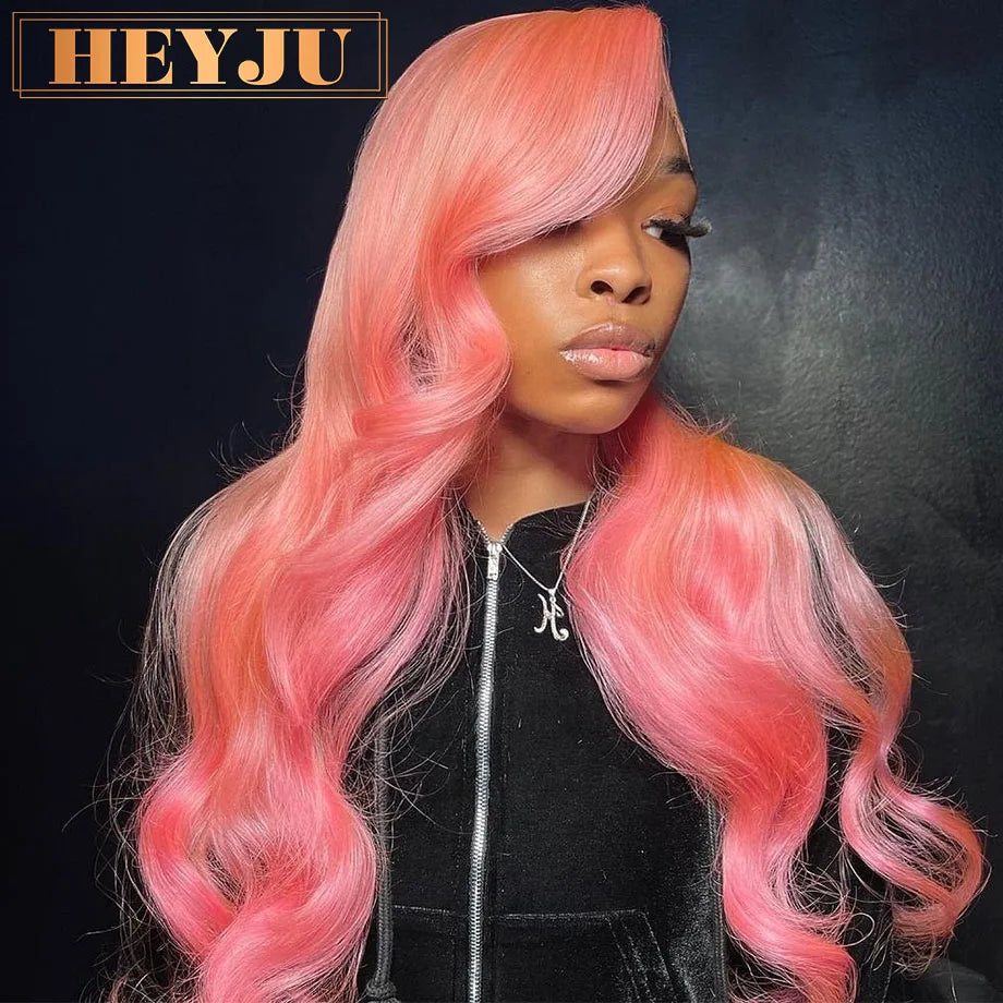 Body Wave Pink Lace Front Wigs Human Hair 13x6 HD Lace Frontal Wig Brazilian Colored Human Hair Wigs 100% 13x4 Loose Wave Wigs HEYJU Hair US Store Store ID 1103597371
