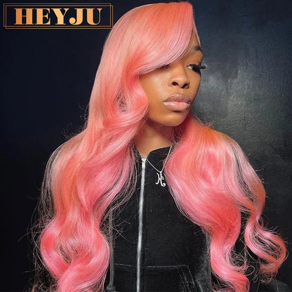 Body Wave Pink Lace Front Wigs Human Hair 13x6 HD Lace Frontal Wig Brazilian Colored Human Hair Wigs 100% 13x4 Loose Wave Wigs HEYJU Hair US Store Store ID 1103597371