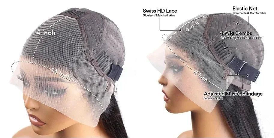 Body Wave 13x4 Lace Front Human Hair Wigs Lace Front Wigs Pre Plucked With Baby Hair For Women 200 Density Natural Color Black Lafino Beauty Hair US Store Store ID 1103585107