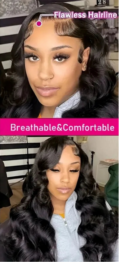 Body Wave 13x4 Lace Front Human Hair Wigs Lace Front Wigs Pre Plucked With Baby Hair For Women 200 Density Natural Color Black Lafino Beauty Hair US Store Store ID 1103585107