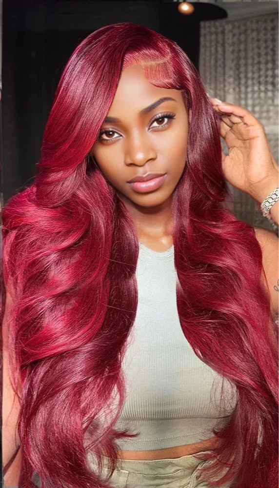 99j Burgundy Body Wave  13x4 Lace Frontal Wigs Human Hair body Wave 13x6 Lace Frontal Wigs 100% Human Hair Red Wine Colored Wig Store name Varlea US Store Store ID 1103575562