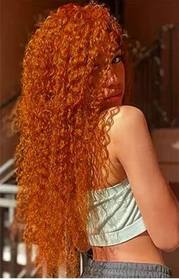 Ginger Orange Water Wave #350 Colored 13x6 13x4 Transparent Lace Front Wig Human Hair for Women Deep Curly Wigs Pre Plucked Store name Ridisi Hair Store Store ID 1104033737