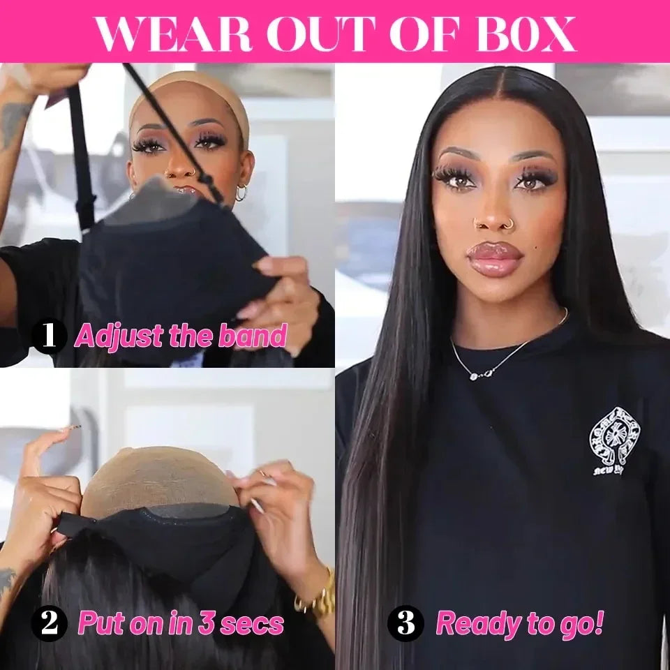 Glueless Wigs Human Hair Ready To Wear Bone Straight Lace Front Wigs Human Hair 4x4 5x5 Pre Cut Hd Lace Closure Wigs For Women Lafino Hair Wig Store 1103410090