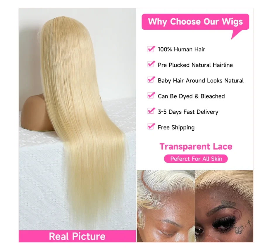Hd Transparent 613 Blonde 13x4 13x6 360 Lace Front Human Hair Wig Pre Plucked Bone Straight Lace Frontal Wig 200 250 300 Density Diva Me Official Store 5007137
