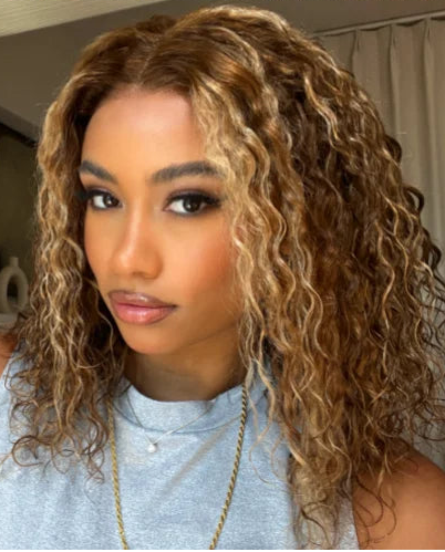 Deep Wave Bob Wig 5x5 HD Lace – 4/27  – Honey Glow SIXQUEEN Wig Store ID 1104602052