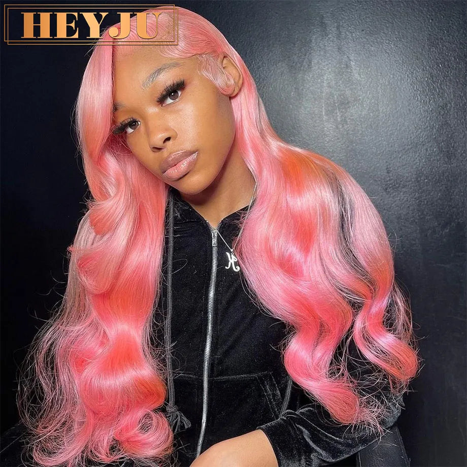 Body Wave Pink Lace Front Wigs Human Hair 13x6 HD Lace Frontal Wig Brazilian Colored Human Hair Wigs 100% 13x4 Loose Wave Wigs HEYJU Hair US Store Store ID 1103597371