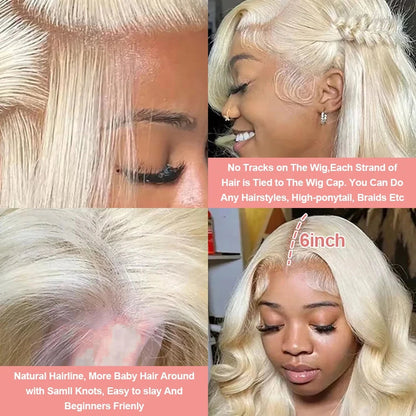 30 40 Inch 13x6 Lace Frontal Wig 613 Blonde Body Wave 13x4 Lace Front Wig Pre plucked Brazilian Human Hair Wigs 200 Density HairStar Wigs