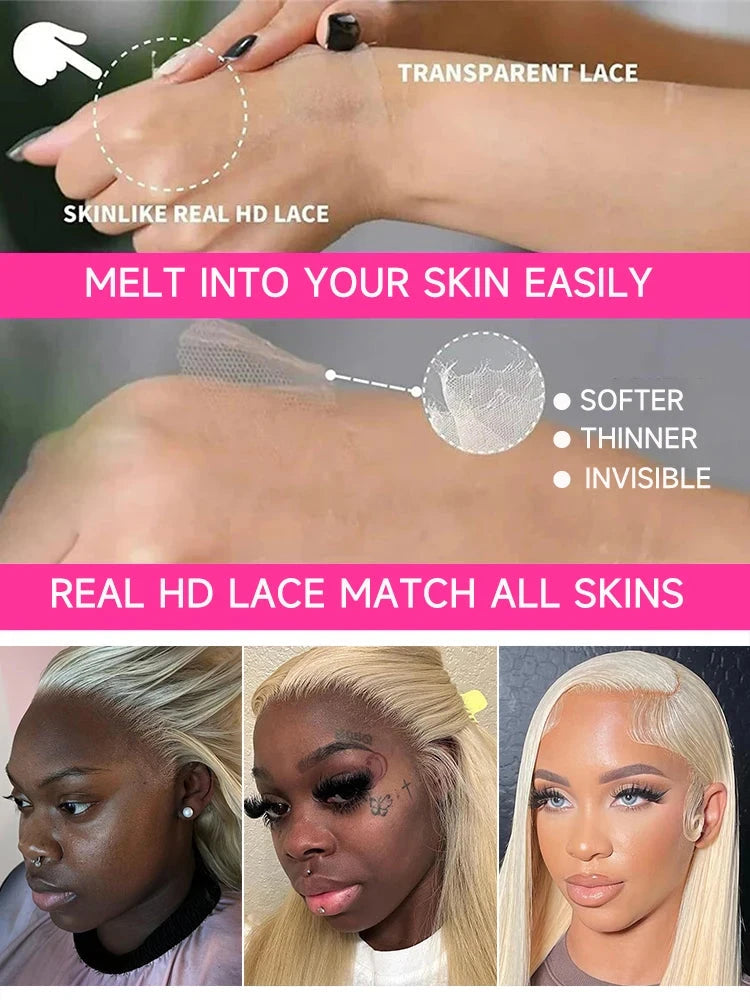 Hd Transparent 613 Blonde 13x4 13x6 360 Lace Front Human Hair Wig Pre Plucked Bone Straight Lace Frontal Wig 200 250 300 Density Diva Me Official Store 5007137