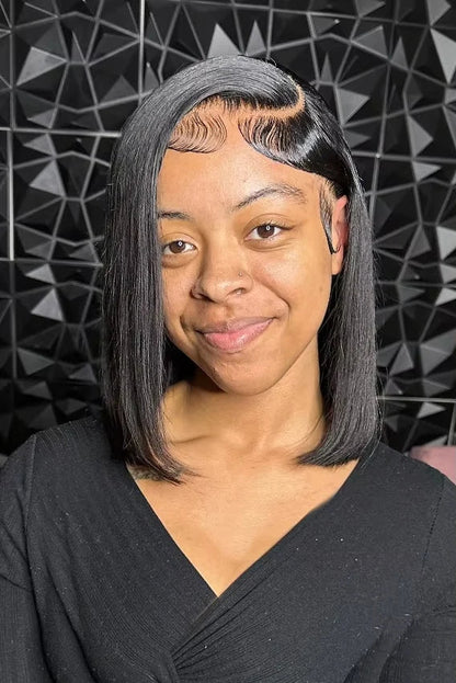 Bone Straight Bob Wigs Human Hair Pre Plucked Transparent Lace Frontal Wig Cuticle Aligned 100% Human Hair 13x4 Short Bob Wigs Livia Human Hair Store 1103844251