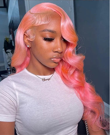 Body Wave Pink Lace Front Wig Human Hair 13x6 613 Blonde Body Wave Lace Front Wigs Human Hair Pre Plucked Colored 250% Density HairStar Wigs