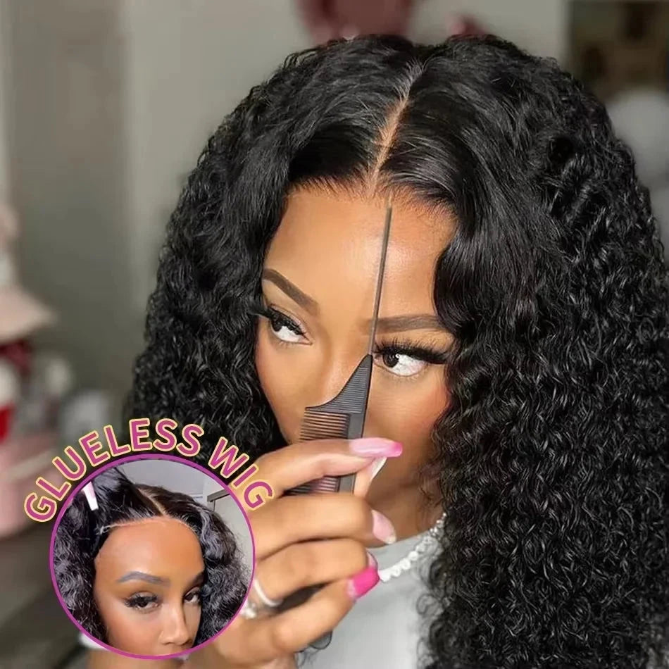 7x6 Glueless Burmese Curly Wigs HD Transparent Lace Frontal Wigs With Spiral End Burmese Curly Human Hair Wigs 220% Density HairStar Wigs