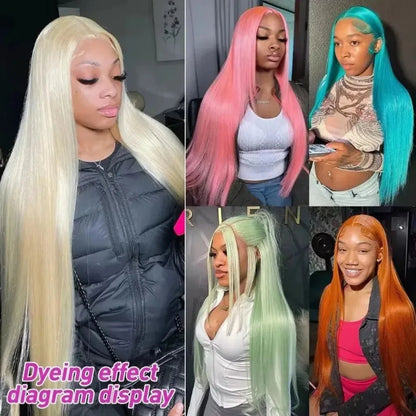613 Hd Lace Frontal Wigs 13X6 Lace Front Wigs Blonde Straight Human Hair Wigs 40 Inch 230 Density Brazilian Hair For Black Women Afybea GlowHair Store 1105053546