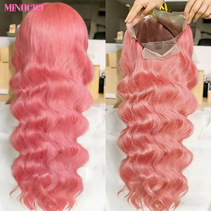 Body Wave Pink Lace Front Wig Human Hair 13x6 613 Blonde Body Wave Lace Front Wigs Human Hair Pre Plucked Colored 250% Density HairStar Wigs