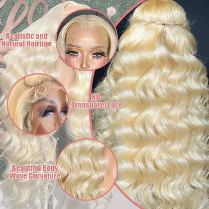 30 40 Inch 13x6 Lace Frontal Wig 613 Blonde Body Wave 13x4 Lace Front Wig Pre plucked Brazilian Human Hair Wigs 200 Density HairStar Wigs