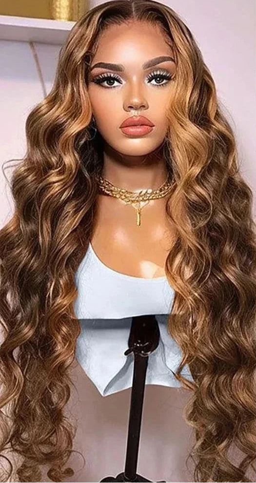 Lafino Body Wave 13x4 Hd Lace Frontal Wigs Highlight Wig Human Hair 13x6 Hd Lace Frontal Wig Loose Body Wave Colored Brazilian Lafino Beauty Hair US Store Store ID 1103585107