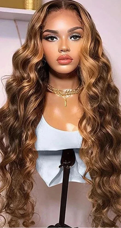 Lafino Body Wave 13x4 Hd Lace Frontal Wigs Highlight Wig Human Hair 13x6 Hd Lace Frontal Wig Loose Body Wave Colored Brazilian Lafino Beauty Hair US Store Store ID 1103585107