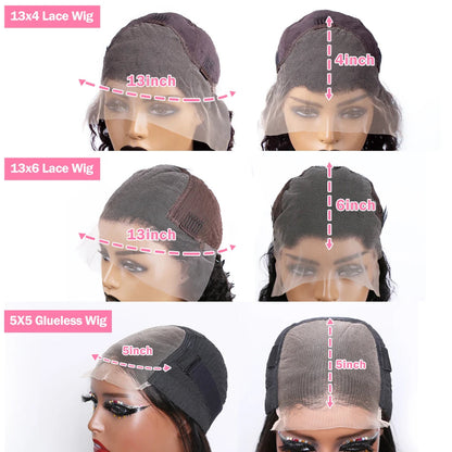 250 Density Loose Deep Wave 30 40 Inches 13x4 Transparent  Lace Front Human Hair Wigs Brazilian Water Curly Lace Frontal Wig POKER FACE Official Store 3440006