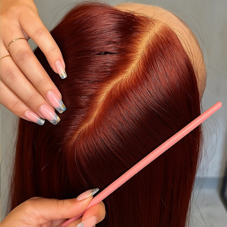 Brazilian Reddish Brown Bone Straight Lace Front Human Hair Wig 13x4 HD Transparent Lace Frontal Wigs For Women Clearance Sale HairStar Wigs