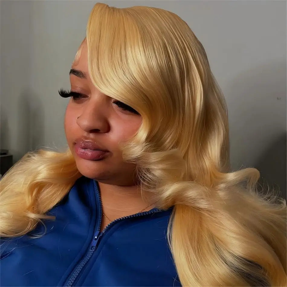 #27 Honey Blonde Wig Human Hair 100% Brazilian Body Wave Lace Front Wigs 13X6 Hd Lace Frontal Wig 250 Density Preplucked 30 Inch SIXQUEEN Wig Store Store ID 1104602052