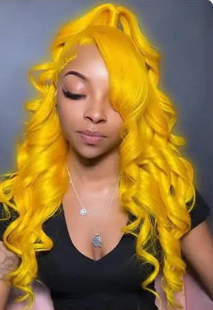 Straight Wig – Yellow – HD Lace – 13X6- Sunshine State YNiSew Hair Store Store ID 1104160390