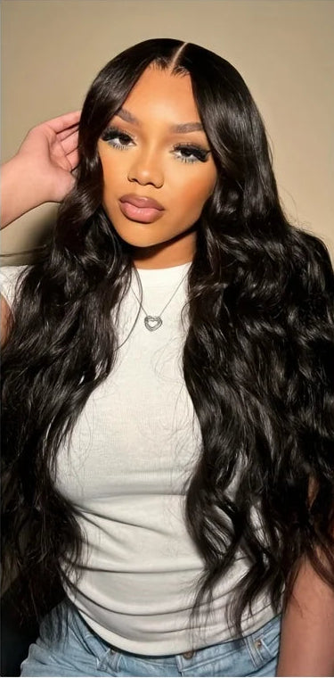 Natural Black 180 Density 13x6 Body Wave Brazilian Virgin Hair HD Transparent Lace wig Frontal Wig Pre plucked Wig For Women Wig Queen US Store Store ID 1103587128