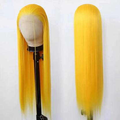 300 Density Yellow Straight Human Hair Wig 13x4 Transparent Lace Frontal Wig 100% Human Hair Pre Plucked Brazilian Virgin Hair YNiSew Hair Store Store ID 1104160390