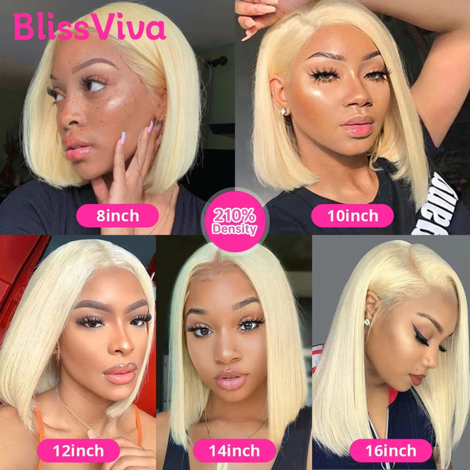 13x6 Short Bob Wigs Silver Grey Lace Front Wigs Human Hair Pre Plucked Ash Gray Blonde 613 Lace Frontal Wig Human Hair Bob Wig BlissViva Hair Store 1103372311