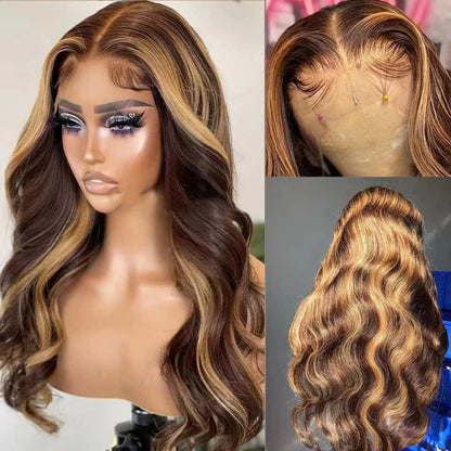 427 Highlight Body Wave Human Hair Wigs 13X6 Hd Lace Frontal Wig 230 Density Brazilian Colored 40 Inch Lace Front Wigs For Women Afybea GlowHair Store 1105053546