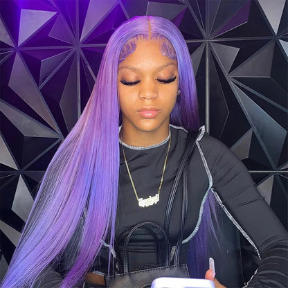 Straight Purple HD Lace Front Human Hair Wigs For Women Pre Plucked Brazilian Colored 13x4 Lace Frontal Wig Glueless Wigs Sale Aliwig Official Store 5054205