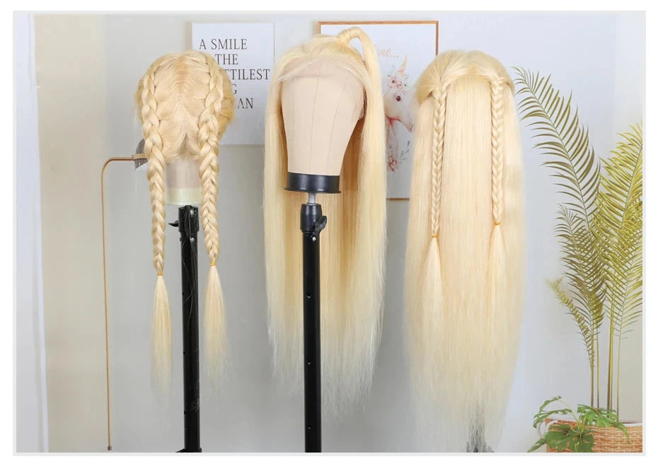 13x4 13x6 360 HD Transparent 613 Honey Blonde Color Lace Front Human Hair Wigs for Women Raw Brazilian Straight Lace Frontal Wig Hairsoboom Store 1103586186