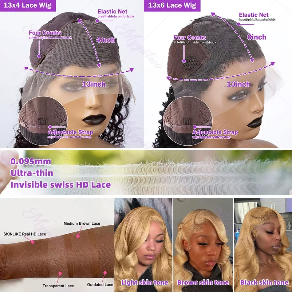 #27 Honey Blonde Wig Human Hair 100% Brazilian Body Wave Lace Front Wigs 13X6 Hd Lace Frontal Wig 250 Density Preplucked 30 Inch SIXQUEEN Wig Store Store ID 1104602052