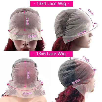 13x6 Body Wave Lace Front Wig 99J Burgundy Lace Frontal Wig HD Transparent Lace Frontal Wig Human Hair Pre Plucked 99j Red Color HairStar Wigs