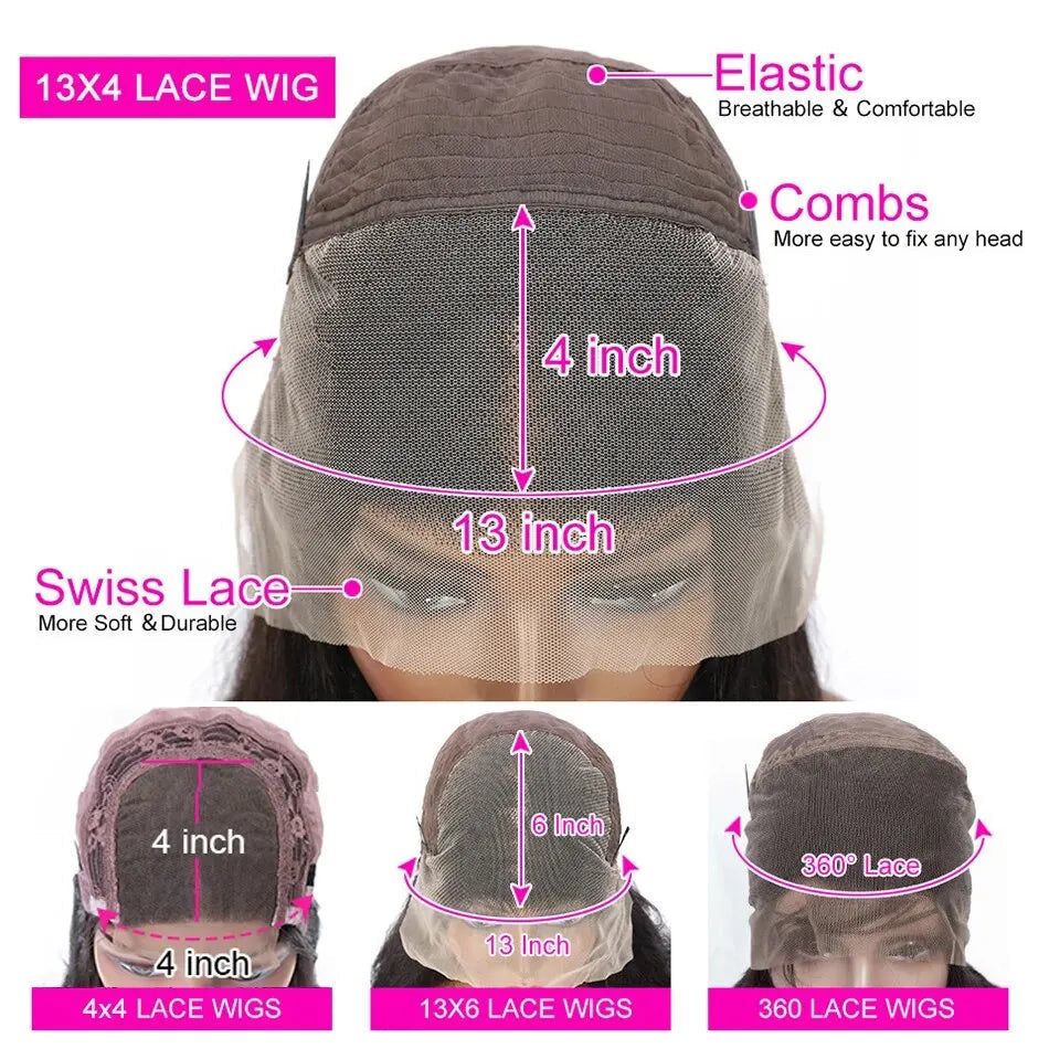 Dark Blue 13x4 HD Lace Front Human Hair Wigs For Women Pre Plucked Blue Body Wave Transparent Lace Frontal Wigs 100% Human Hair Qiwig Us Store Store ID 1104304813