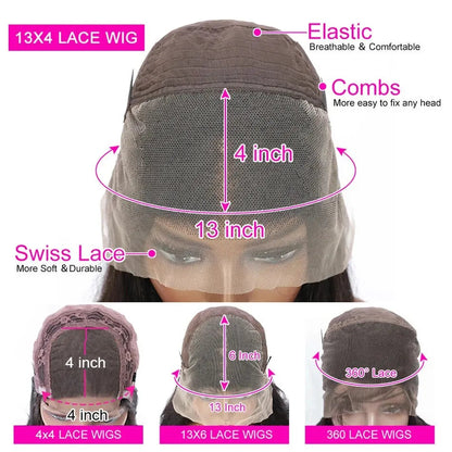 Dark Blue 13x4 HD Lace Front Human Hair Wigs For Women Pre Plucked Blue Body Wave Transparent Lace Frontal Wigs 100% Human Hair Qiwig Us Store Store ID 1104304813