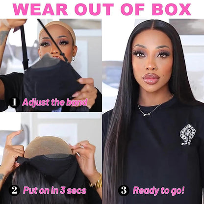 Bone Straight Glueless Wig Human Hair Ready To Wear 4X4 5X5 Hd Lace Preplucked Closure Wig Pre Cut Frontal 100% Human Hair Wigs WeWave Wig Store Store no.: 110341705