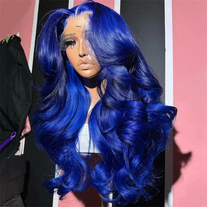 Dark Blue 13x4 Lace Front Wigs Body Wave 100% Human Hair Navy Blue Colored 13x6 Hd Lace Frontal Wigs Pre Plucked Brazilian Wigs Aliwig Store Store ID 1103577386