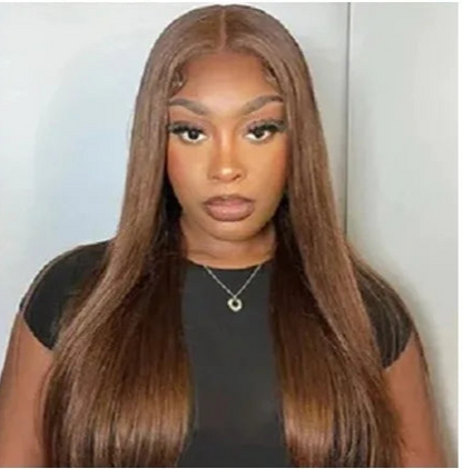 36 Inch13x4 13x6 HD Chocolate Brown Straight Lace Front Wigs Human Hair Transparent HD Lace Frontal Wig Brown  Wigs 200% Density Super Wigs US Store Store ID 1104270951