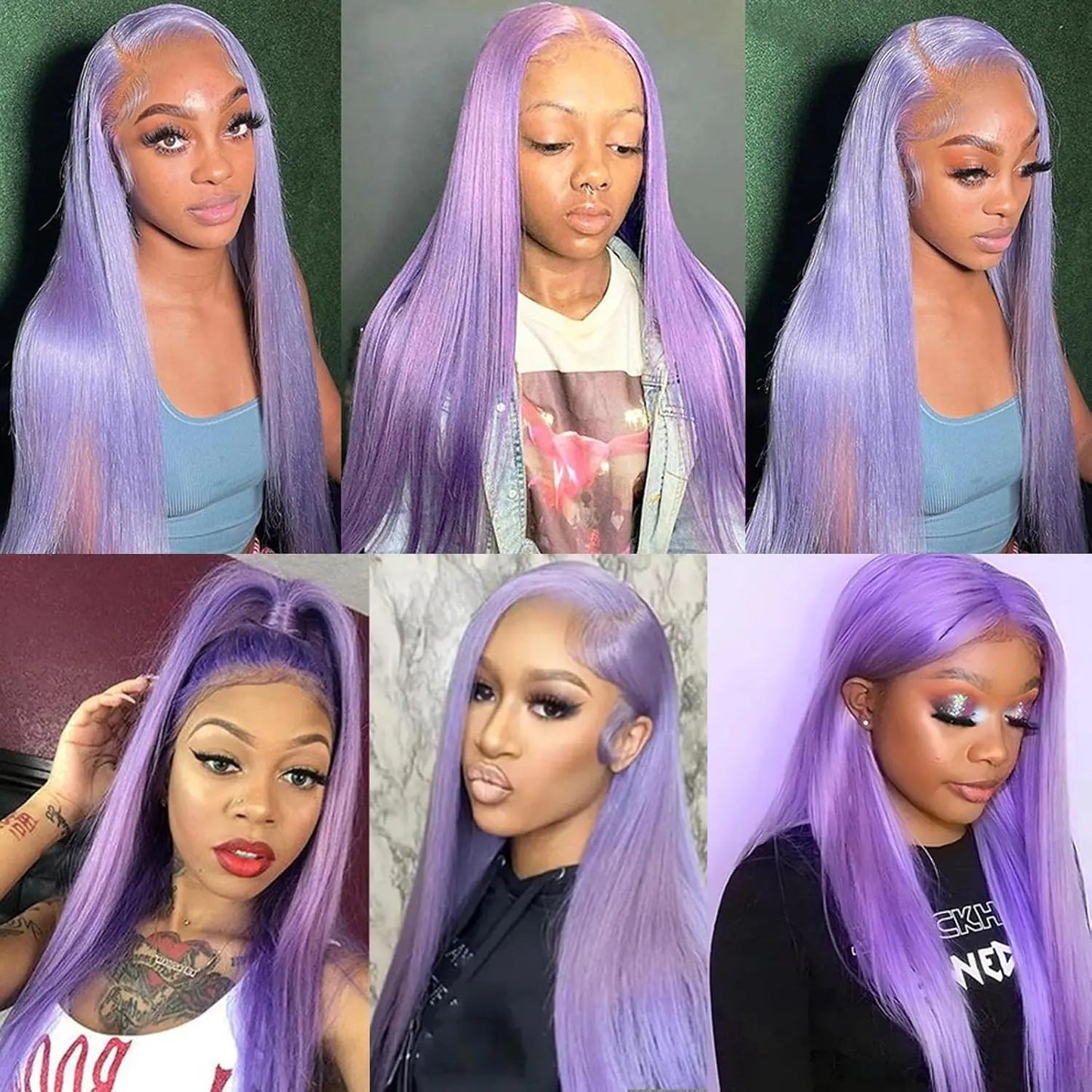 Purple Vietnamese Human Hair Wig 13X6 HD Transparent Lace Front Pre Plucked 180% 250% Density Straight 28 32 Inch Wigs For Women XINXIYA WIG US Store Store ID 1103576649