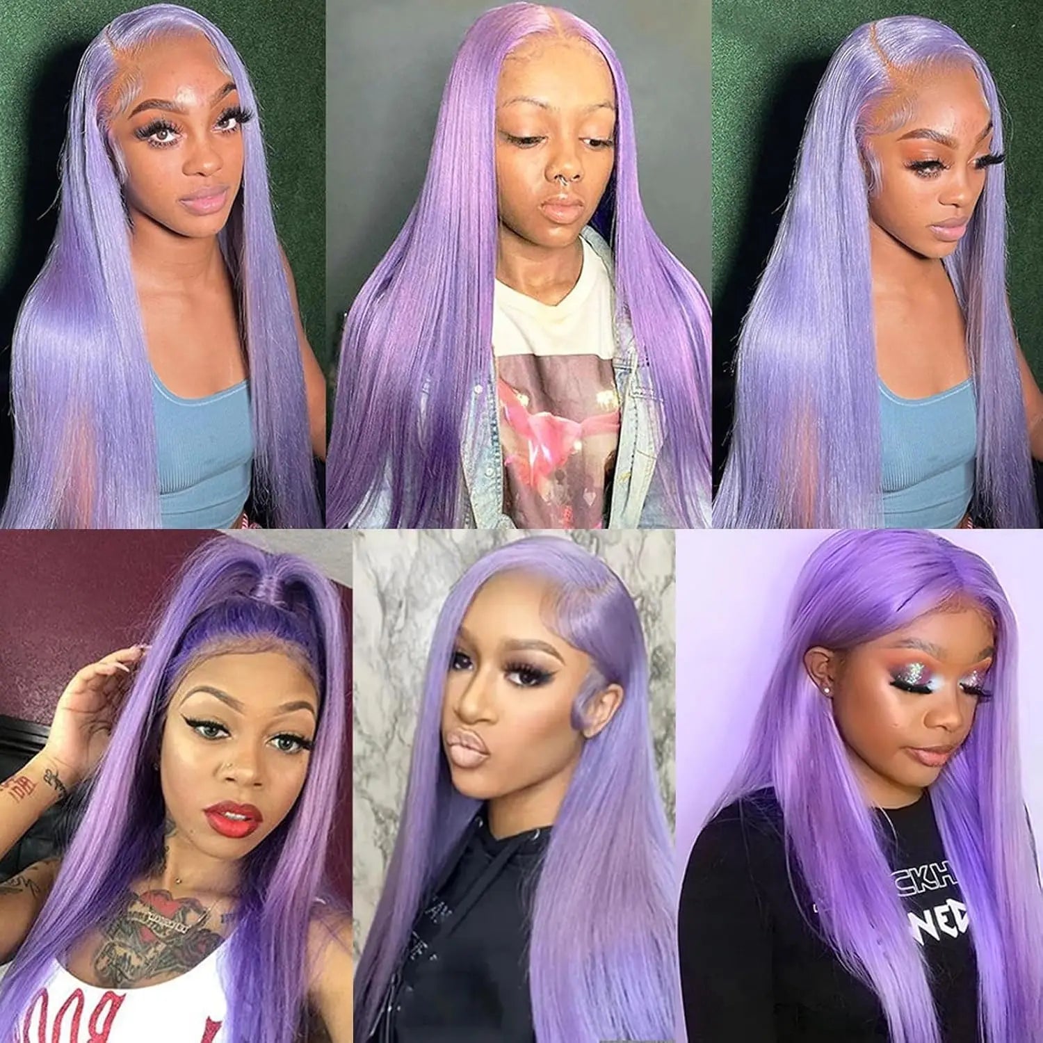 Purple Vietnamese Human Hair Wig 13X6 HD Transparent Lace Front Pre Plucked 180% 250% Density Straight 28 32 Inch Wigs For Women XINXIYA WIG US Store Store ID 1103576649
