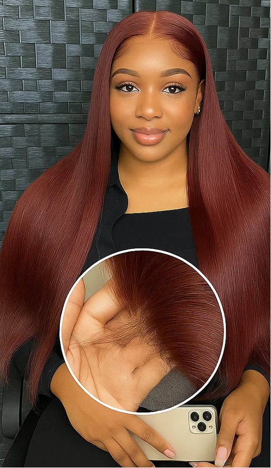 Brazilian Reddish Brown Bone Straight Lace Front Human Hair Wig 13x4 HD Transparent Lace Frontal Wigs For Women Clearance Sale HairStar Wigs